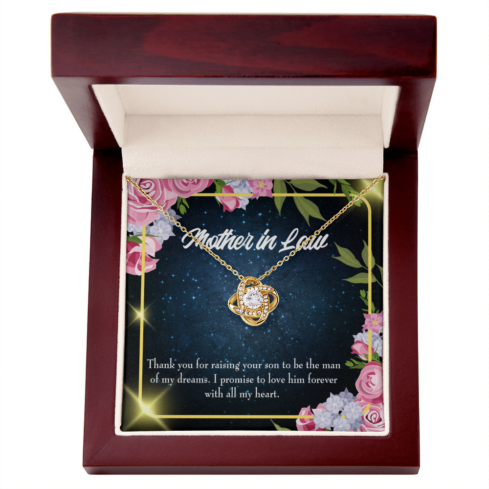 To My Mother-in-Law Thank You For Raising Your Son Love Infinity Knot Necklace M